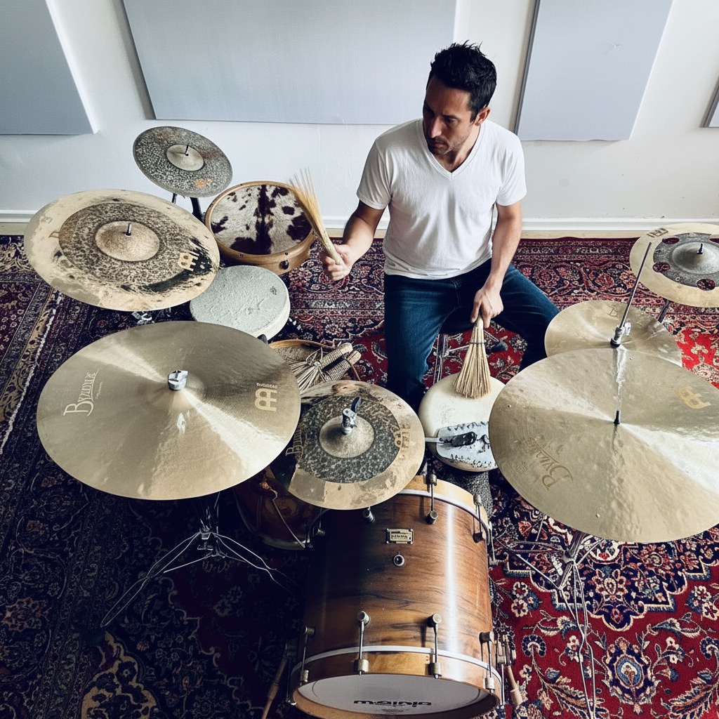 Yshai Afterman with his instruments